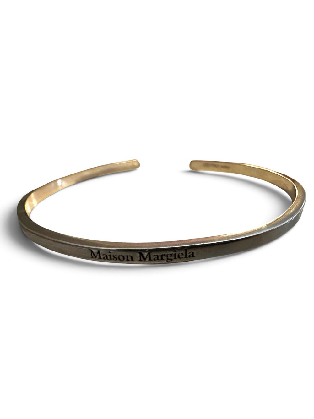 Maison Martin Margiela Gold Slim Metal Bangle Bracelet - Polished Gold